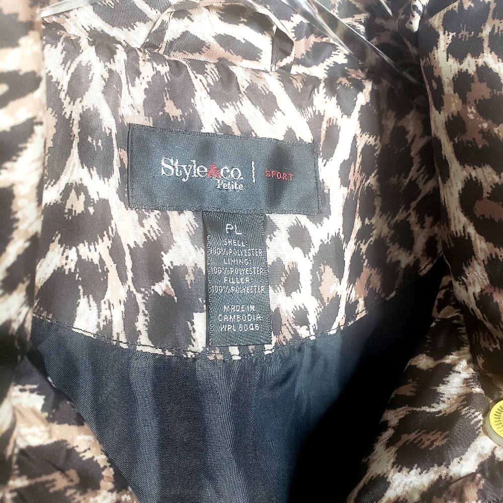 Style & Co Leopard Print Zipper & Snap Button Vest - image 3